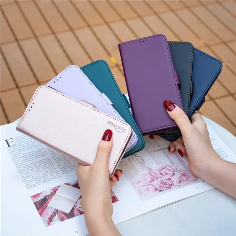 Luxury Magnetic Flip Leather Wallet Case with Card Slot Support - Enhanced Protection & Book Cover Design