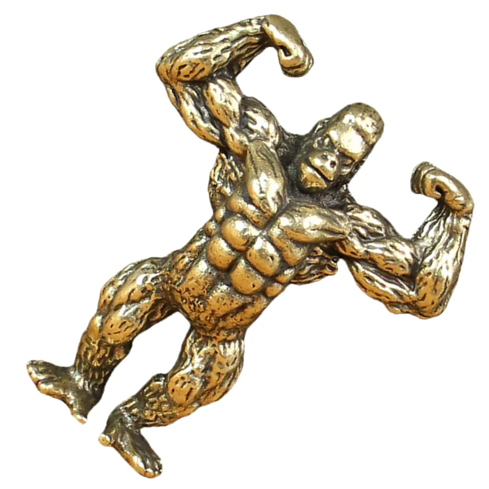 

Brass Orangutan Ornament Animal Decor Copper Gorilla Sculpture Miniature Retro Desktop Decoration Vintage Style Statue Figurine
