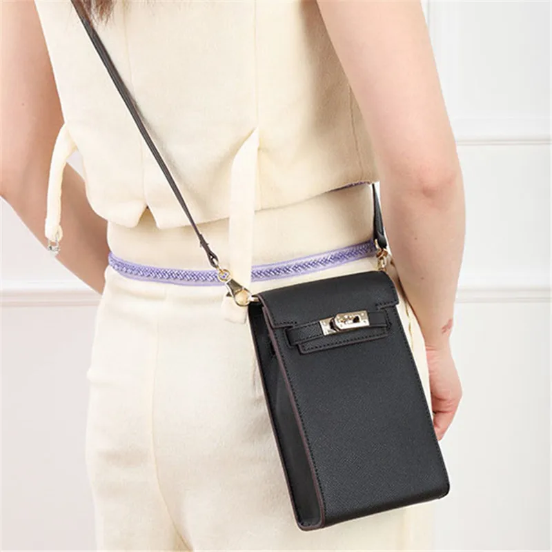 

Letter H Rivets leather Adjustable Strap mobile phone storage bag