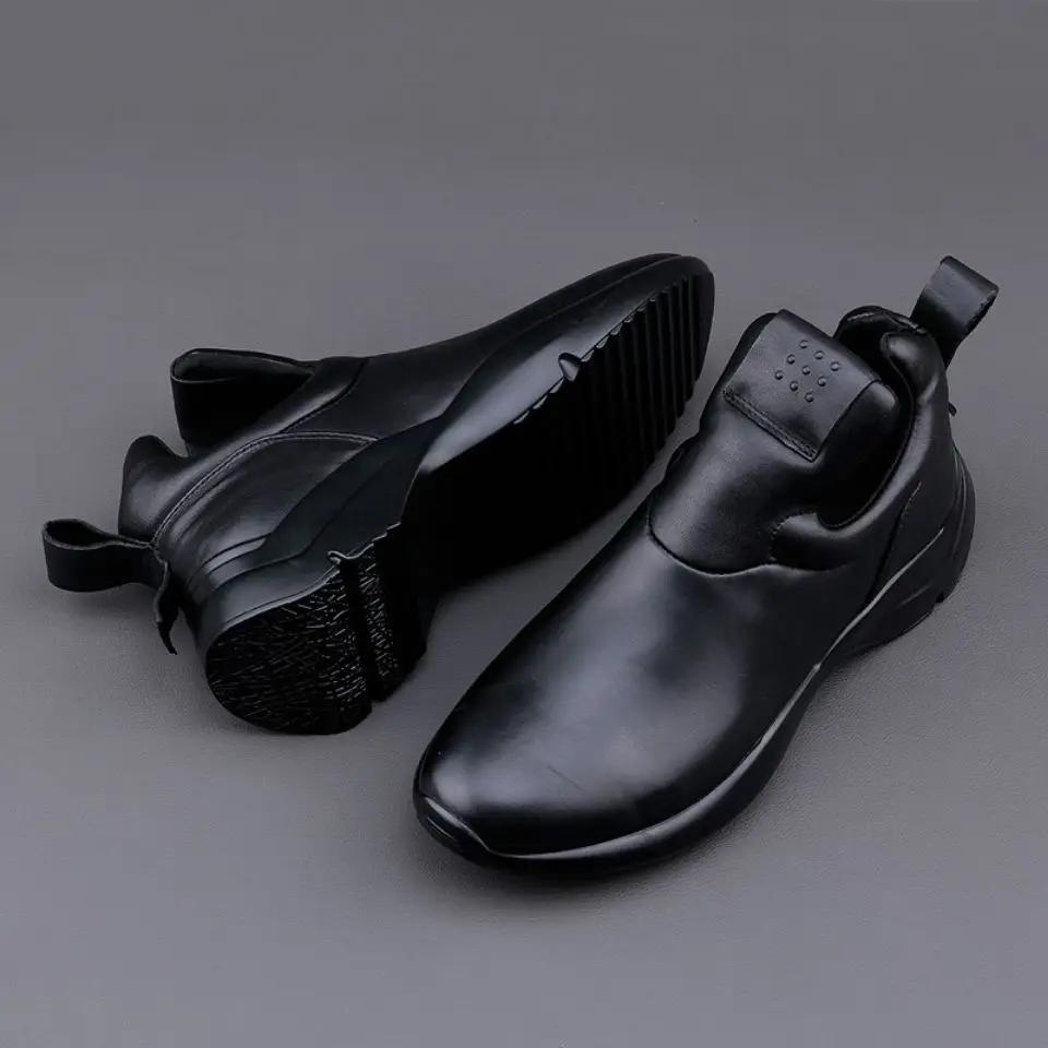Men's Shoes 2023 spring Autumn New Old Daddy Shoes With Genuine Leather Sports Heightening Personality Thick Slip-On Bottom Shoe