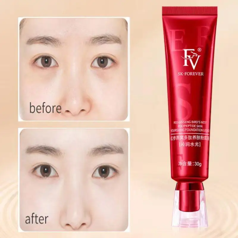 FV Foundation Precious Luxury Herbal Extracts Concealer Oil-control Waterprof Makeup Base Cream Free Gift triangular powder puff liquid foundation makeup cosmetics makeup cream waterproof foundation