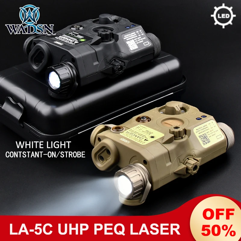 WADSN UHP LA5C PEQ Strobe White LED Flashlight Tactical Airsoft PEQ 15 Laser Hunting Weapon