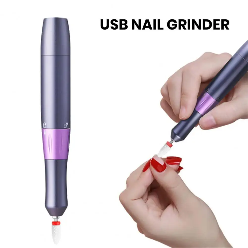 

USB Plug-in Nail Polisher Fast Grinding with 18000 RPM Rotation Speed Versatile Home Use Tool Nail Polisher