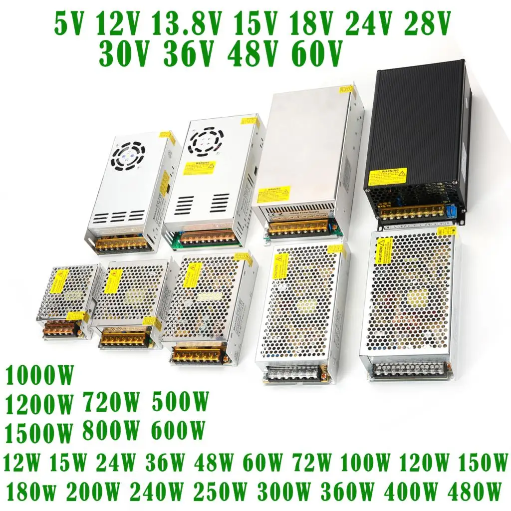 DC 5V 12V 24V 36V 48V 60V Switching Power Supply 2A 3A 4A 5A 8A 10A 15A 20A 25A 30A 40A 50A 60A 100A Transformer Adapter | Обустройство