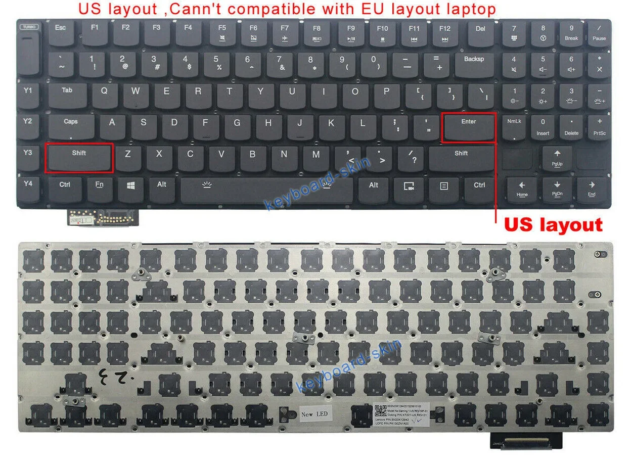 Nuova Tastiera Retroilluminata Degli Stati Uniti Per Lenovo Ideapad Gaming Y900 Y900-17Isk Y910-17Isk Laptop Y920-17Ik