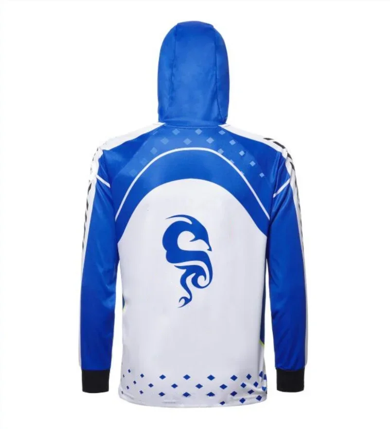 Waterproof Fishing Shirts UV Protection Quick Dry Mens Hooded Digital Printing Fishing Shirt Long Sleeve
