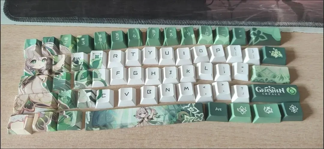 Genshin Impact Nahida Keycaps Anime Keycap Perfil Cereja Pbt Sublimação Dye Teclado Mecânico Jogos mx Switch - Imagem 5