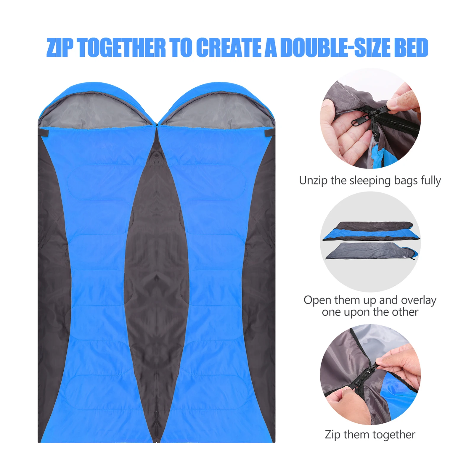 Tomshoo Autumn Winter Sleeping Bag for Adults 4-Season Camping Warm Waterproof Sleeping Bag for Camping Travel Hiking Supplies