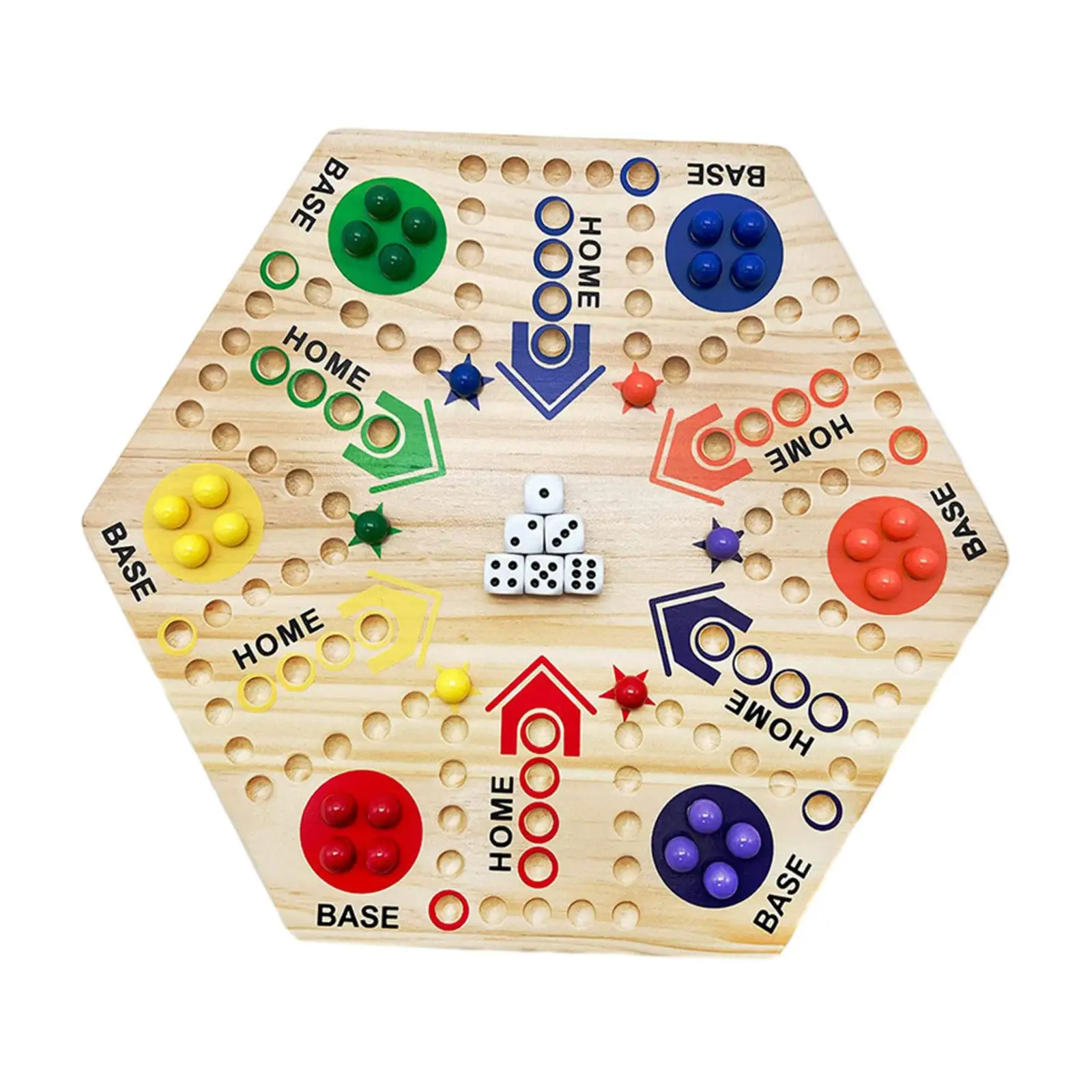 

Double Sided Marble Board Game Painted Board Game 6 and 4 Players Travel Toy Playset for Party Family Game Kids Friends Adults