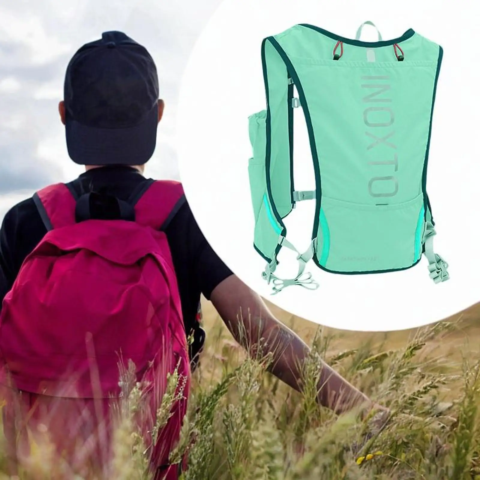 Hydration Pack Hydration Backpack Lightweight Running Cycling Vest Runner Rucksack Running Hydration Vest for Running, Trail