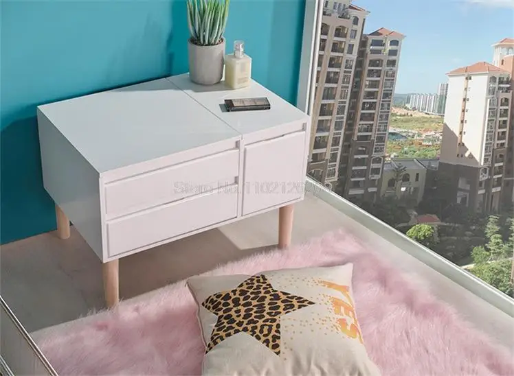 Description Picture 2 of itemModern Nordic Dressing Table Flip Mirror Desktop Makeup Dresser With Drawer For Cosmetic Storage Home Furniture 60cm/80cm