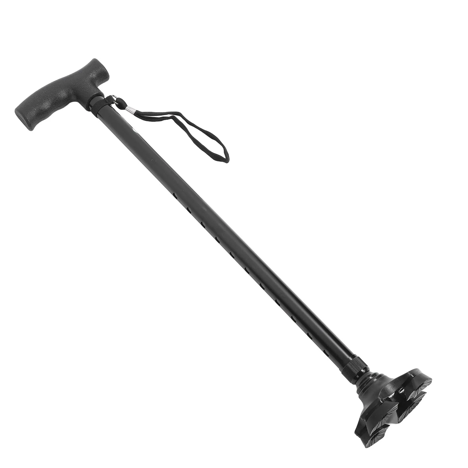 Description Picture 4 of itemQuad Cane Adjustable Height Anti Slip Lightweight Retractable Senior Walking Stick with 4 Pronged Base for Mountaineering 1pcs