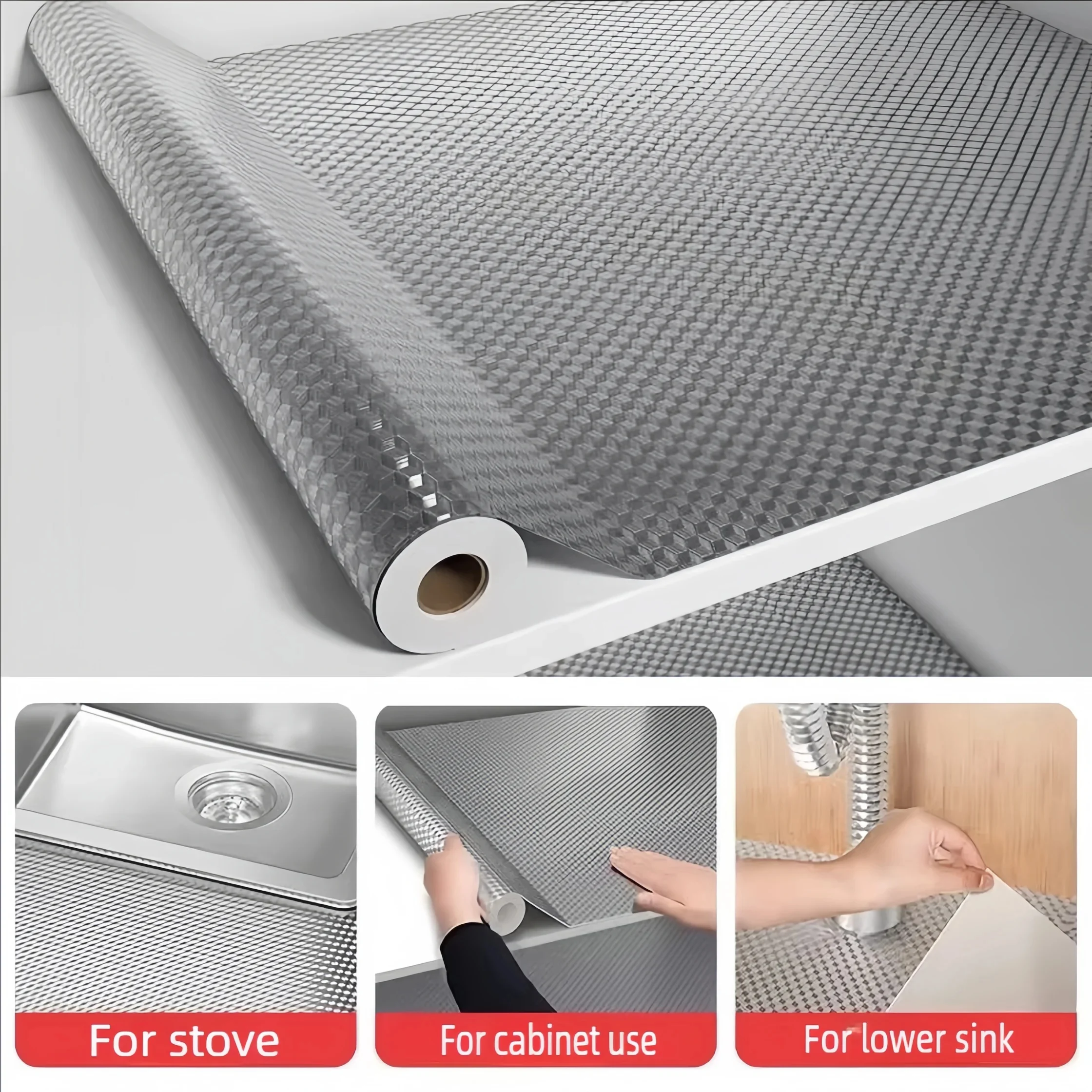 Kitchen Oil-proof Self Adhesive Stickers Anti Fouling High Temperature Waterproof Aluminum Foil Wallpaper Cabinet Contact Papers wall stickers,self adhesive stickers,self adhesive wallpaper,kitchen wall sticker,adhesive wallpaper,oil proof film