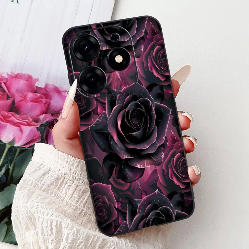 Silicone Cute Fashion Flower Painted Soft Back Cover