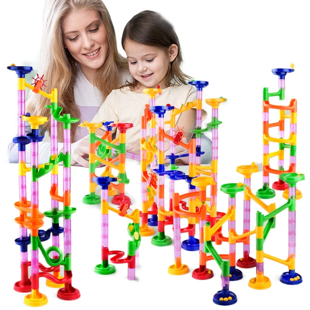 DIY Track Pipe Building Blocks for Children Ball Circuit Marble Race Run Maze Balls Educational Toys Gift Blocks 1