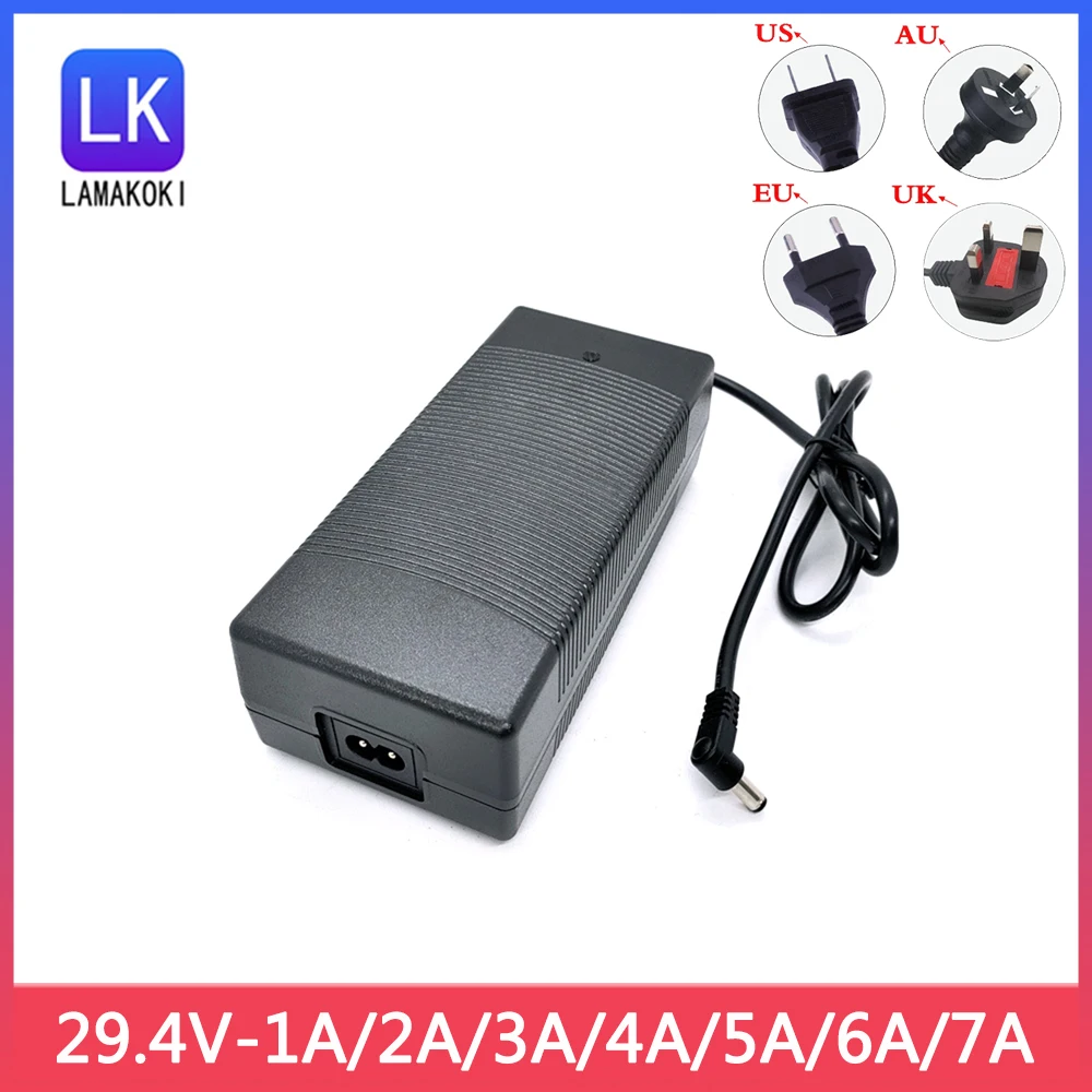 

29.4V 1A 2A 3A 4A 5A 6A 7A Charger For 24V 25.2V 25.9V 29.4 V Lithium Battery 29.4v Recharger E-bike charger EU/US/AU/UK