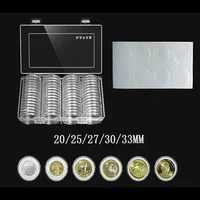 60Pcs Clear Transparent Coin Capsule Holder 33mm Round Boxed Coin Holder Plastic Storage Collectable Display Cases with capsules 1