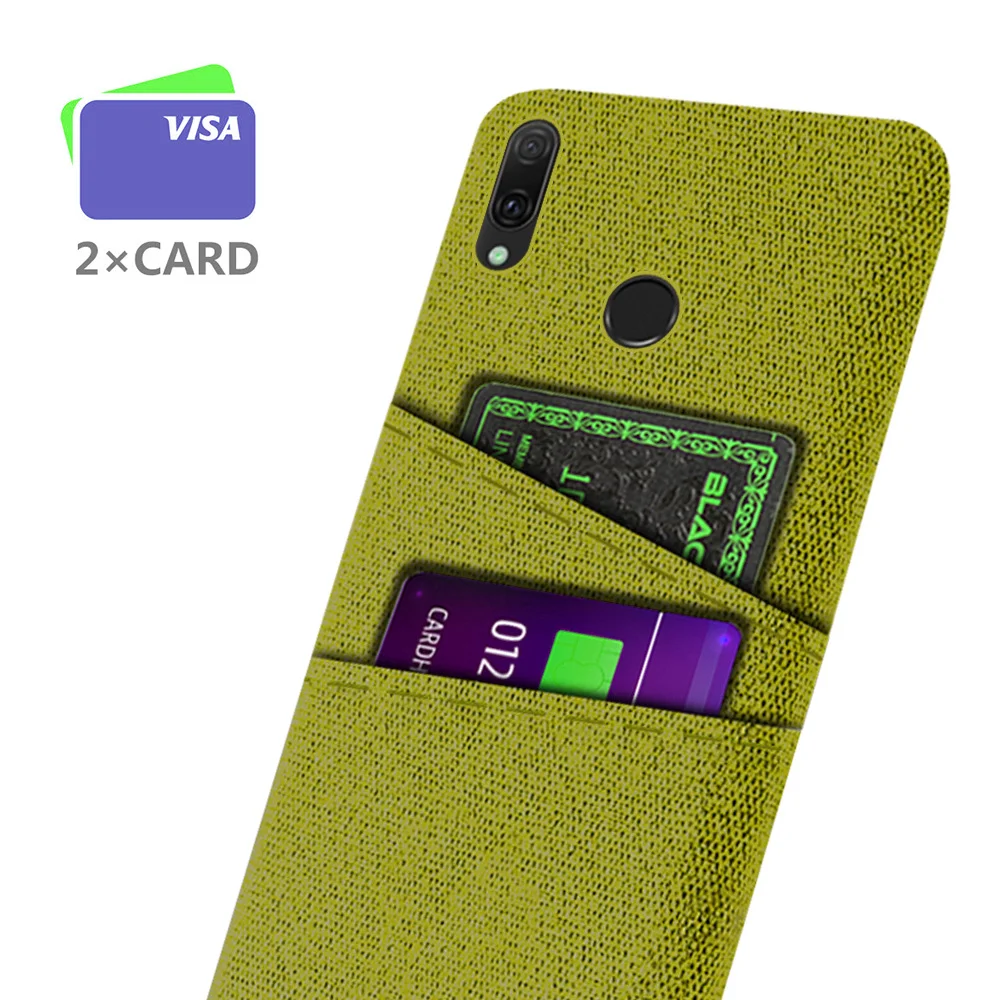 Per Huawei Y6 2019 Custodia Dual Card Tessuto Panno Luxury Business Cover Huawei Y6 2019 Fundas Per Huawei Y 6 Y6 2019 Mrd-Lx1 Coque