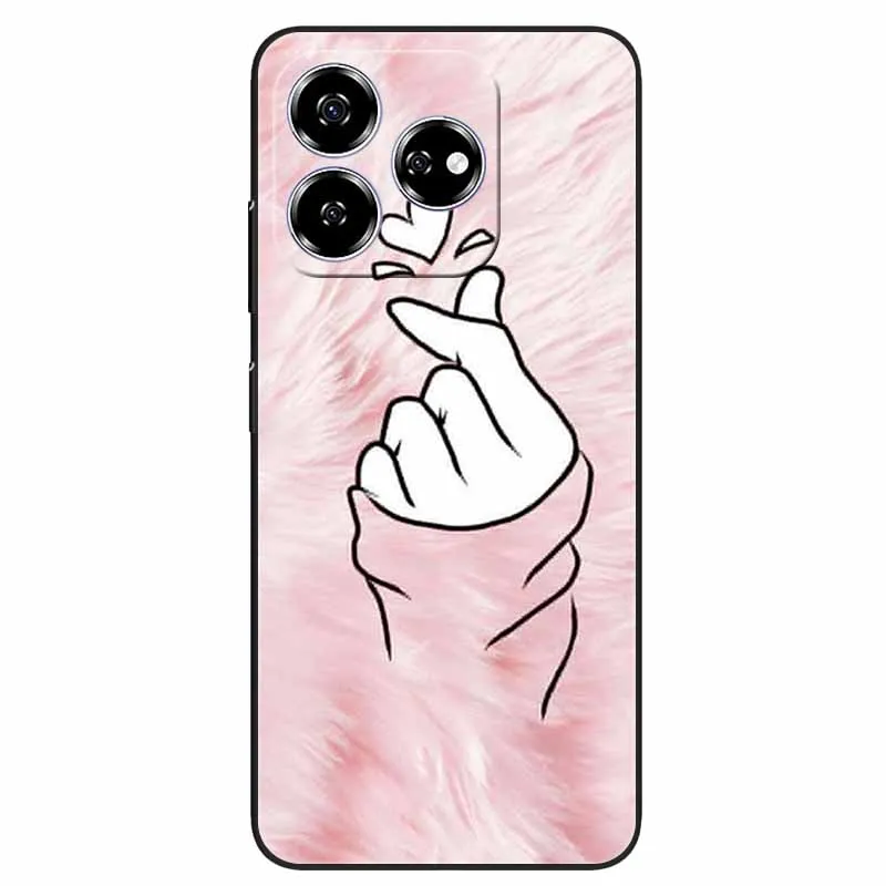 Stylish Black TPU Soft Silicone Phone Cover with Artistic Design
