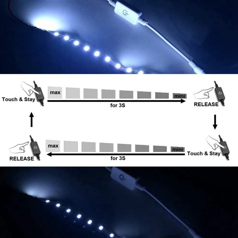 LED 단색 접촉 스위치 컨트롤러, 온라인 무단 조광기 컨트롤러, DC12-24V 3A 접촉 조광기