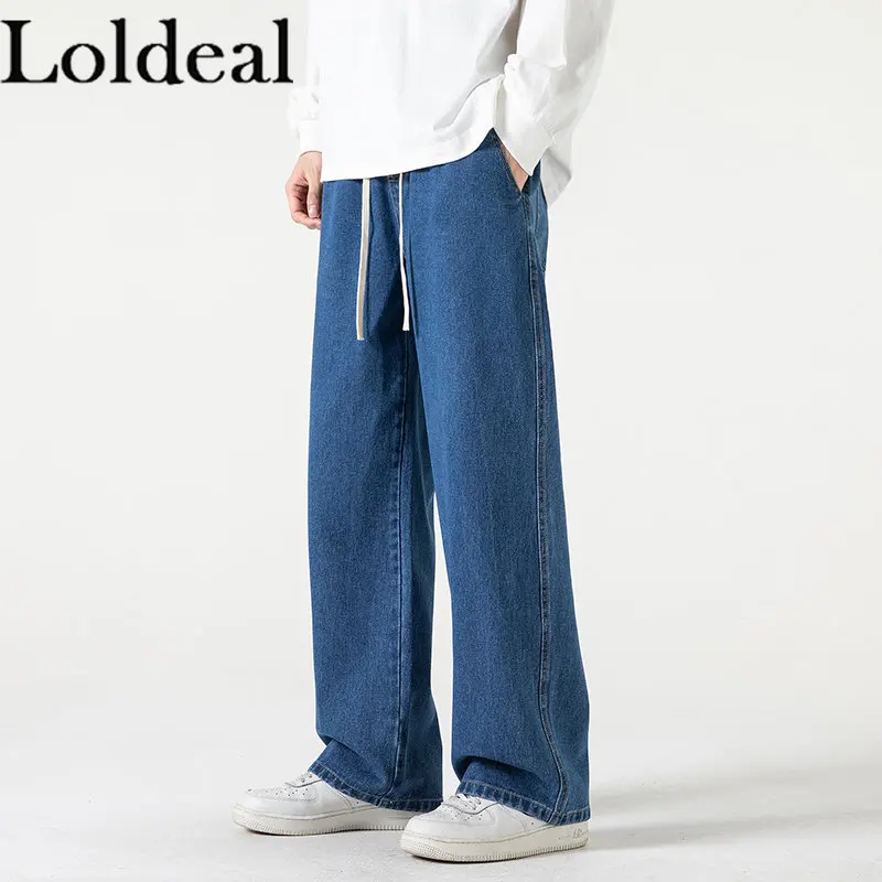 

Straight-fit Casual Trousers High Street Wide-leg Jeans