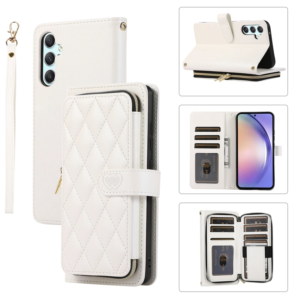 Crossbody Leather Wallet Phone Case with Strap