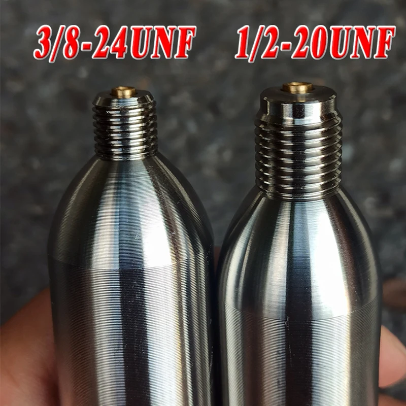 High Pressure 33g 45g Gas Cylinder Refill 1/2-20UNF 3/8-24UNF for Kitchen Pneumatic Coffee Wine Soda Beer Bar Life Vest Airbag
