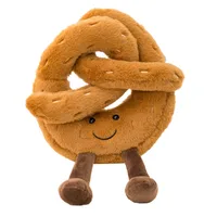 Creative Toast Plush Bread Pendant Croissant with Bell Squeaky Dog Toy Interactive Bite-resistant Plush Chew Toy Pet 2