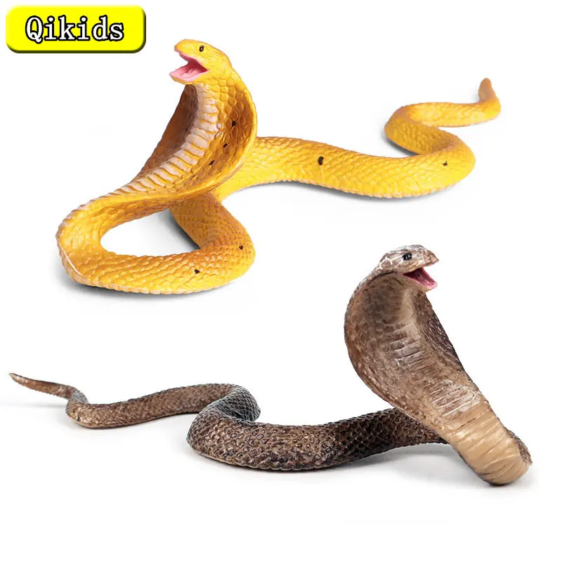 Nuovo Modello Di Rettile Di Simulazione Solido Cobra Viper Anfibio King Cobra Modello Animali Selvatici Figure Per Bambini Giocattoli Collezione Cobra