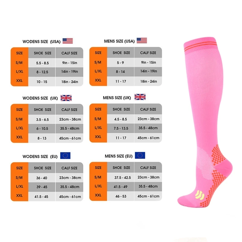 Compression Socks Varicose Veins Men Women Socks For Running Cycling Football Soccer Stockings 1/3 Pairs 20-30 Mmhg football socks sports socks cycling socks fitness sports socks compression socks sport socks