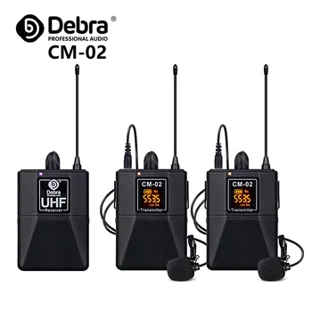 데브라 UHF CM02 무선 라발리에 마이크, DSLR 카메라 인터뷰 라이브 전화 녹화용, 30 채널 선택 가능, 50m 범위