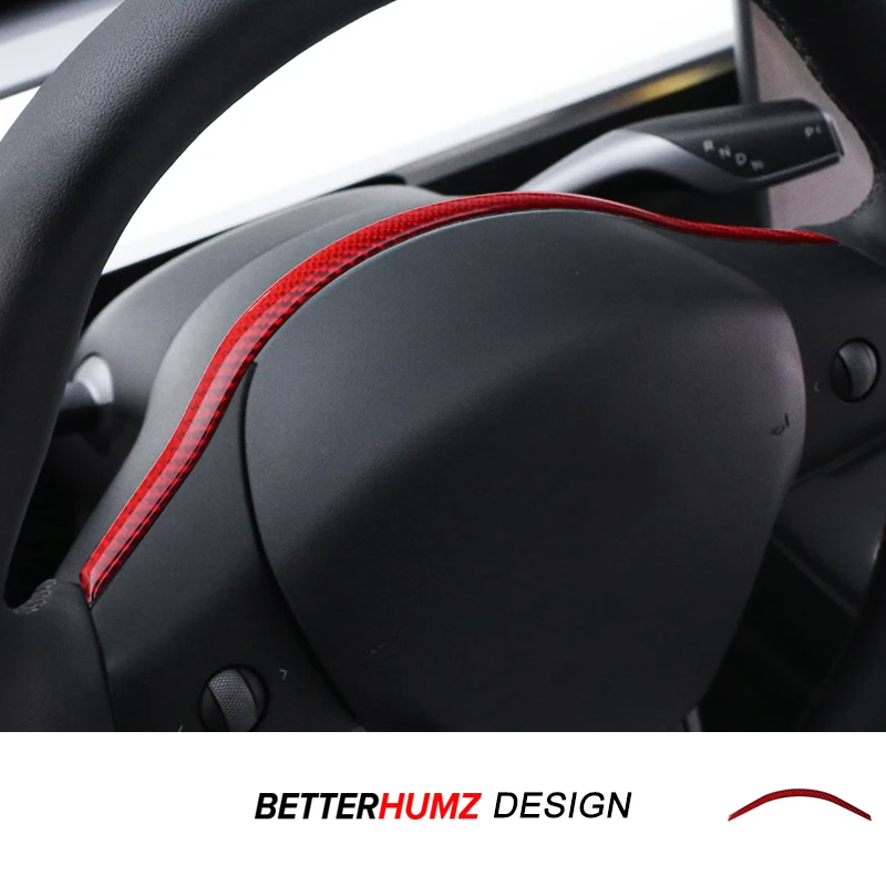 테슬라 모델 3 2017-2022 모델 Y 2019-2024 탄소 섬유 스티어링 휠 패널 트..