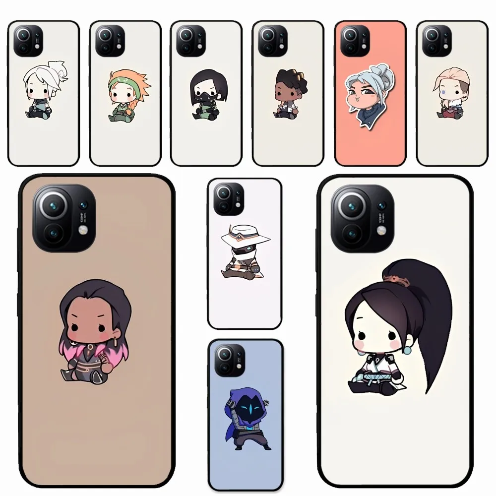 

game Cartoon Valorants Phone Case For Xiaomi Mi 5X 8 9 10 11 12 lite pro 10T PocoX3pro PocoM3 Note 10 pro lite