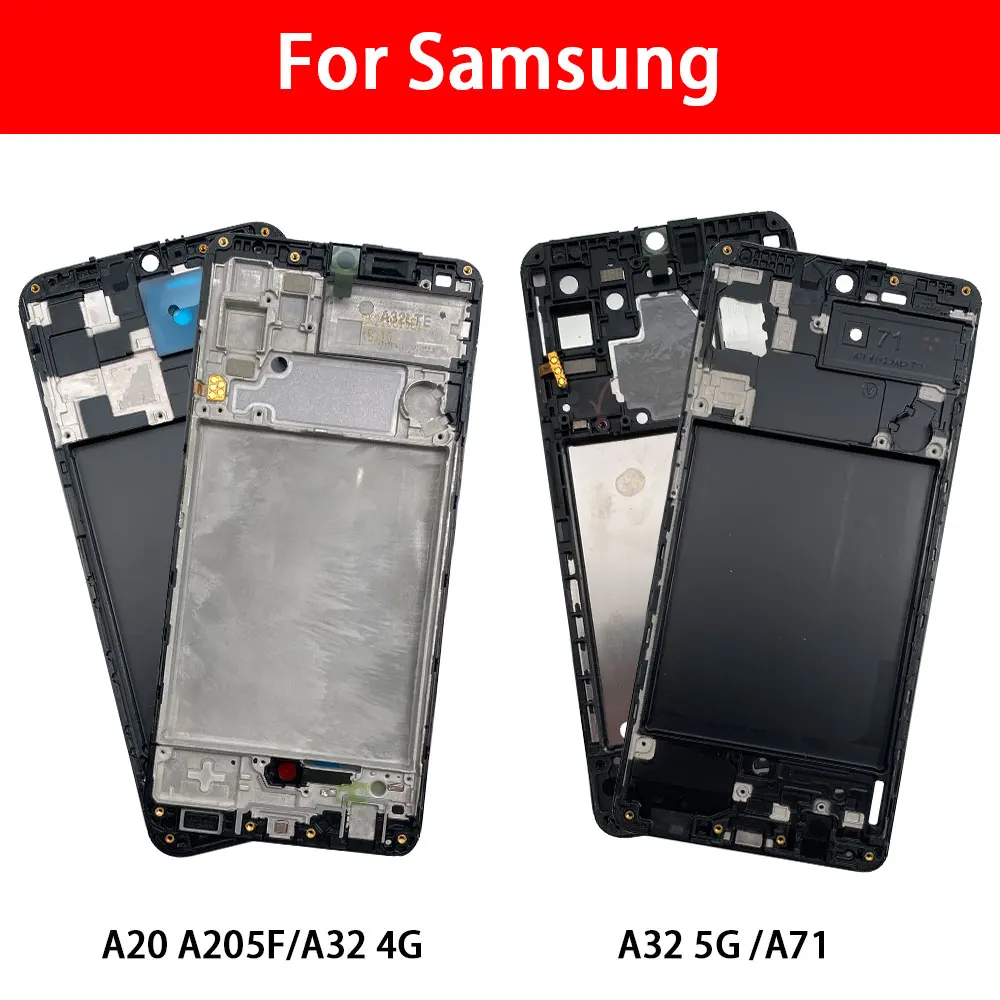 For Samsung A02S A20 A71 A03 Core A32 4G 5G Front Housing Chassis Plate LCD Display Bezel Faceplate Holder Frame
