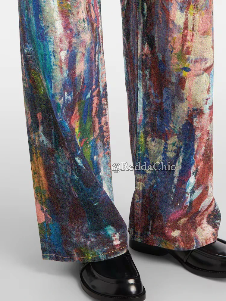 REDDACHiC Street Style Graffiti Jeans Men Distressed Rainbow Random Painting Pattern Straight Wide Leg Pants Hiphop Y2k Trousers 4
