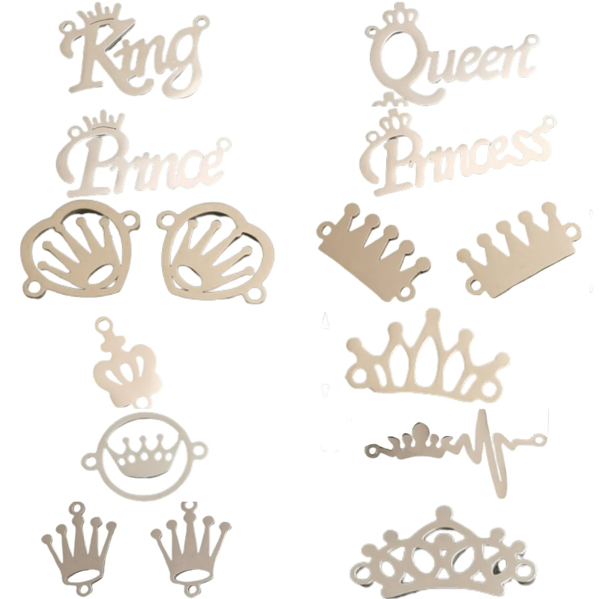 

Imperial Crown Collections for King Queen Prince Princess of Stainless Steel Connector Link Charm for Kids Jewelry DIY Finding