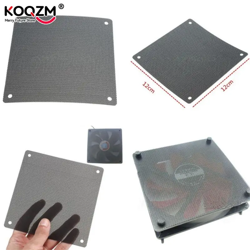Pvc Computer Case 5pcs Computer Mesh 120mm Cuttable Black PVC Case PC Fan Dust Filter ...