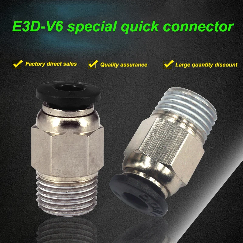 E3D-V6 Quick Coupling Straight V6 Quick Coupling M4 Feeding Tube Fitting Pipe Diameter M10 Thread For 3D Printer Accessories