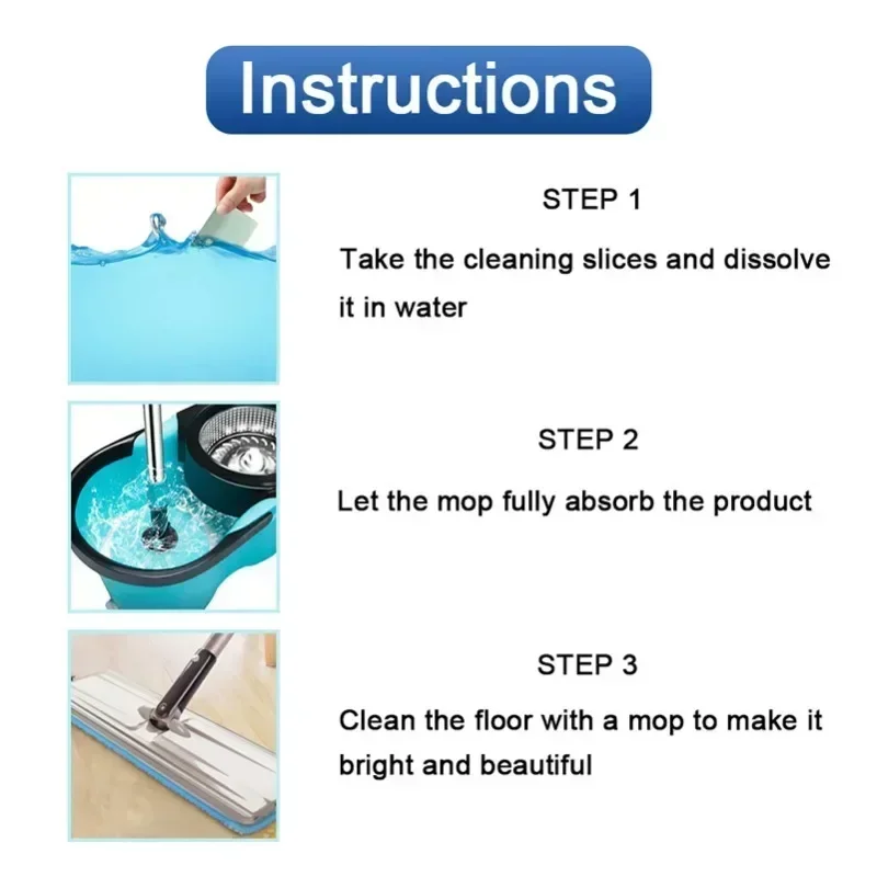 100pcs Floor Cleaning Sheet Disposable Water-soluble Tablet Cleaner