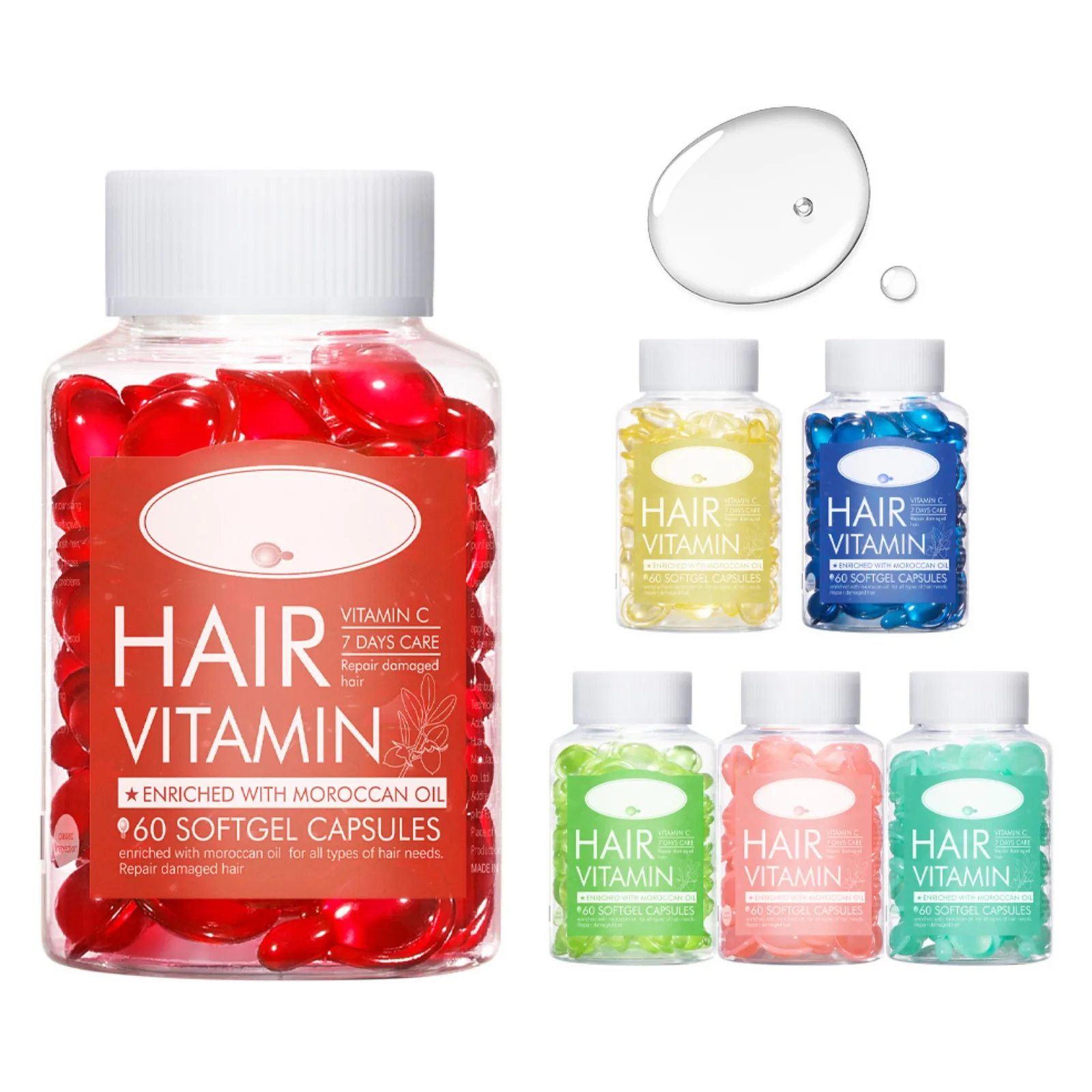 60 Capsules X 0.5ml Vitamin C Hair Damage Repair Scalp Treatment Frizz Nourishing 7 Days Moroccan Oil Hydrating Beauty Health