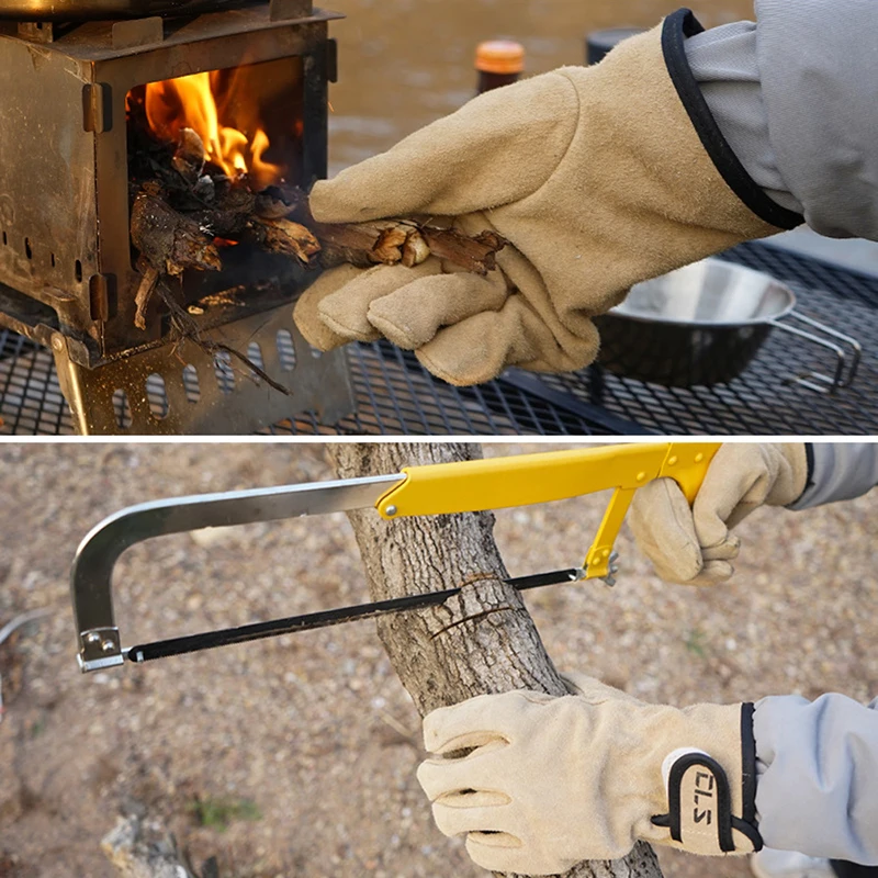 Camping Protective Work Gloves for Cooking, barbecue,Baking,Cutting Firewood,and Hunting Heat Insulation Wear Resistan Gloves