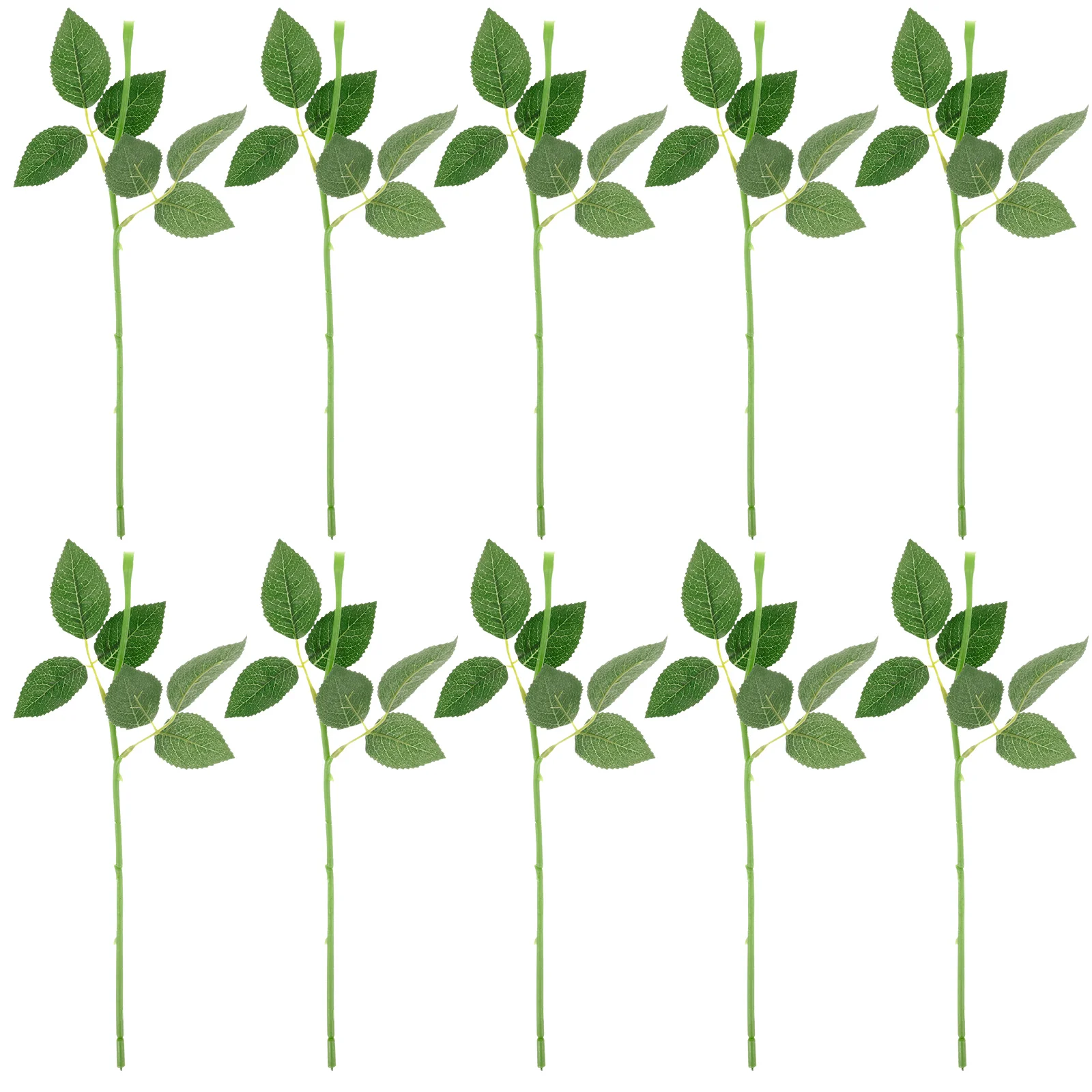 

10Pcs Floral Stem with Leaves Artificial Plastic Stems Artificial Flower Stems And Leaves DIY Craft Bouquet Materials