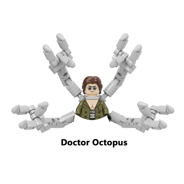 DISNEY Mysterio Doctor Octopus Spiderman Green Goblin Building Blocks Doctor Strange Sandman Lizard Action Figure Kid Toy Bricks M-KF1578