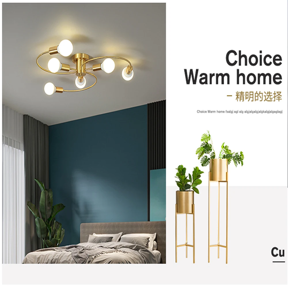 Pendant Lights Pendant Lamp Chandelier Lighting Vintage Pendant Lights Modren Nordic Pendant Lights Iron Ceiling Lamp Multiple Heads E27 Chandelier Black White Gold Color Lighting Fixture