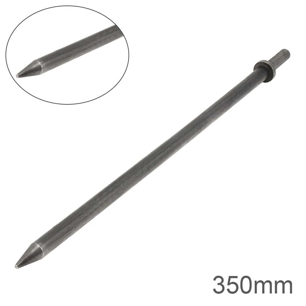 350mm Hard 45# Steel Solid Long Air Chisel Impact Head Pneumatic Tools for Concrete/Red Brick wall/Brick Wall/Cement/Stone/Rock