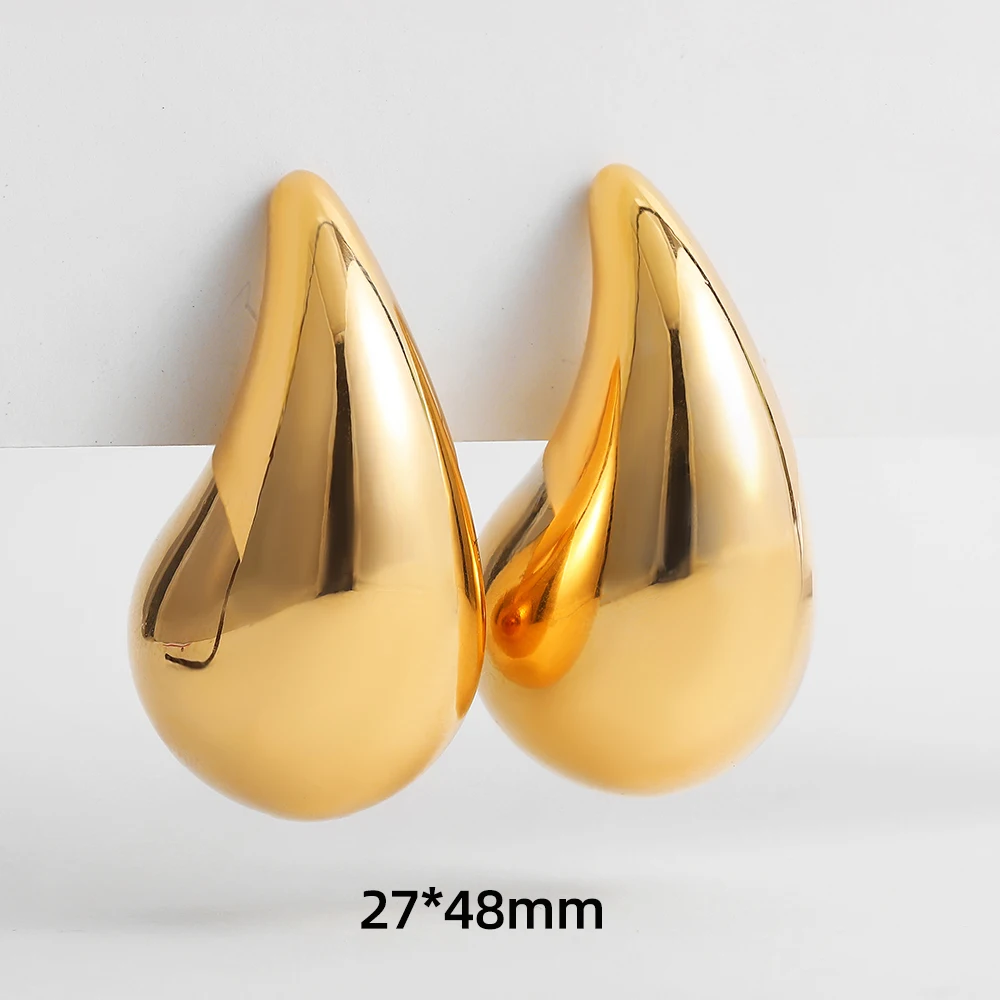 Gold Plated Chunky Hoop Earrings for Women