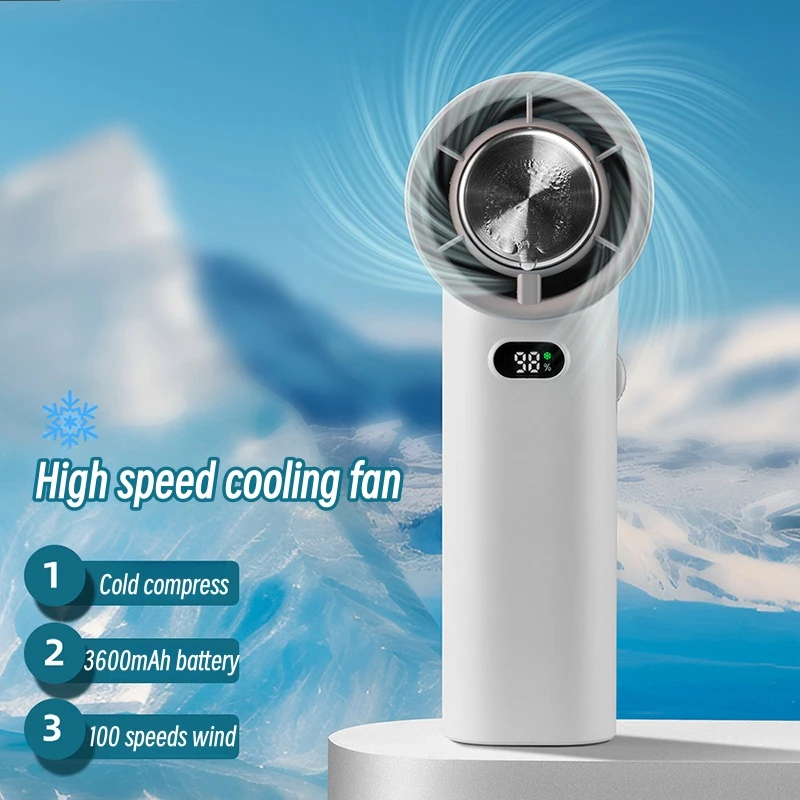 Handheld Pequeno Ventilador de Mesa 3600mah Usb Recarregável 100 Velocidades do Vento Refrigeração Portátil Ventilador de Refrigeração para Casa Escritório Viagem