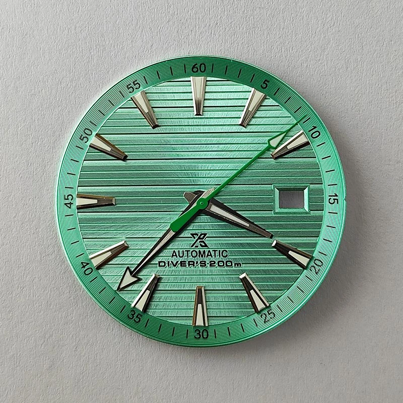 Watch Accessories Modified Watch Accessory 33.5MM literal dial green glow-in-the-dark strip nail scale suitable for NH35/364R/7S movement