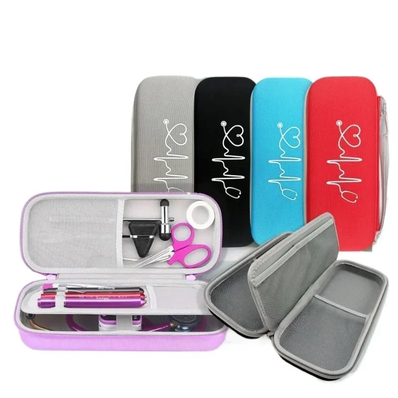Sac d'urgence Non tissé vide Portable, stéthoscope multifonctionnel, sac de rangement EVA, boîte de rangement médicale carrée à coque rigide pour la maison