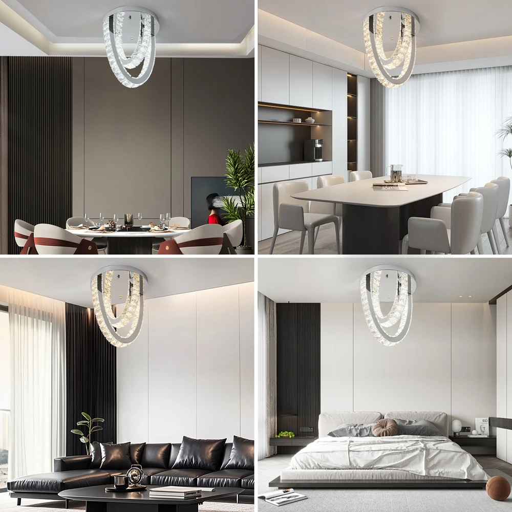 VETRULUS Crystal Ceiling Chandelier Home Decoration Luxury Led Ceiling Lights Living Room Bedroom Dining Lighting Fixture Lamp